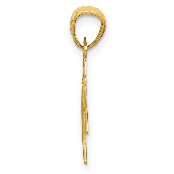 14k Yellow Gold Flat Filigree Dragonfly Pendant, 15mm - Picture 2 of 5